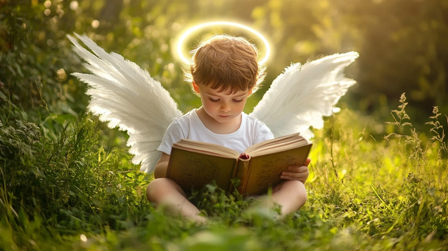 Un ange lit un livre